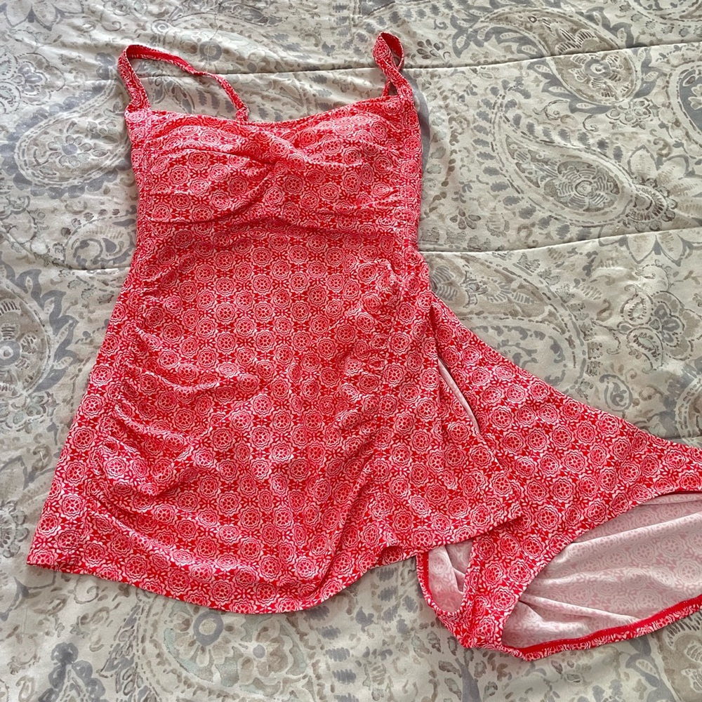 Red Maternity Swim Suit